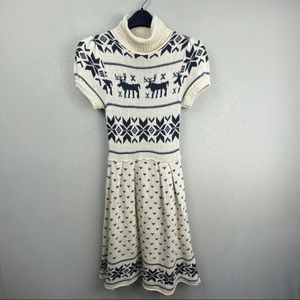 Zara Fair Isle Turtleneck Sweater Dress